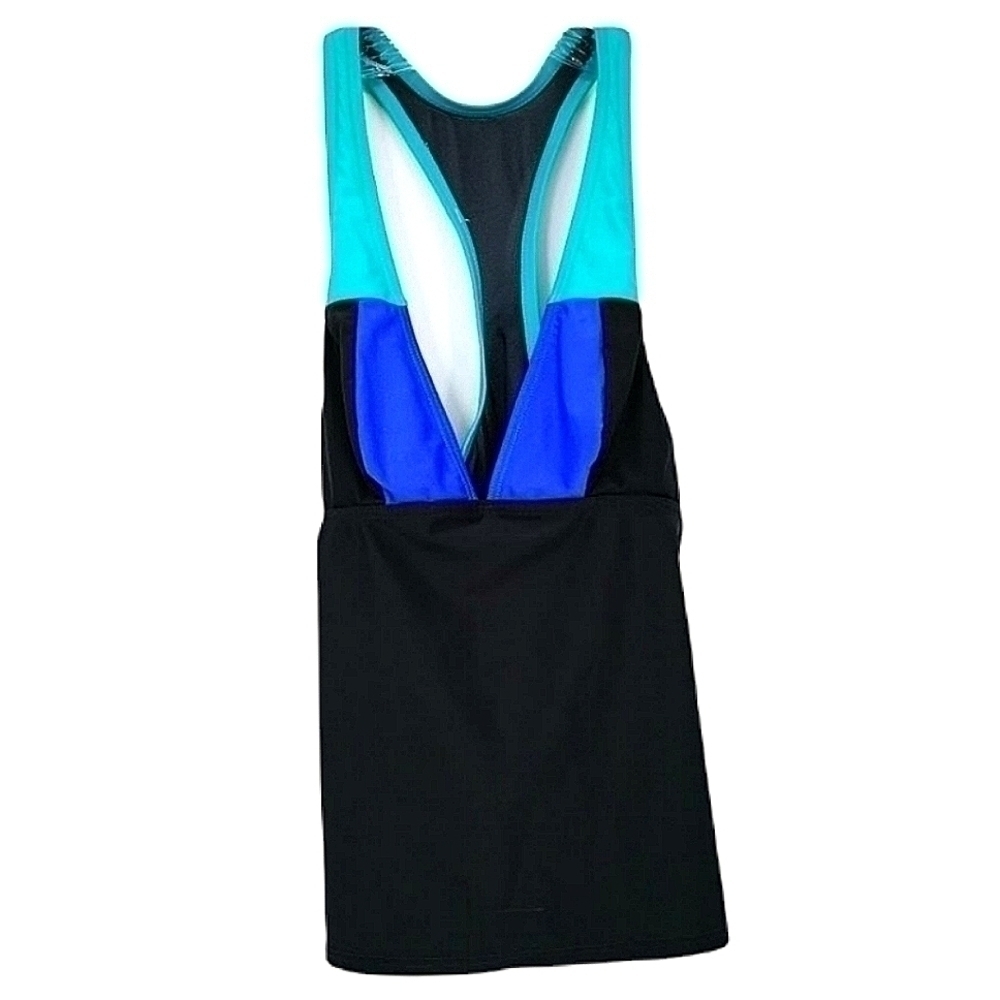Oakley Women's XS/S Athletic Tank Top Blue Teal and Black Breathable Flex